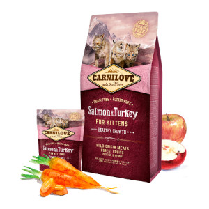 Carnilove KITTEN Salmon & Turkey bezgraudu sausā barība kaķēniem Lasis, tītars 2kg